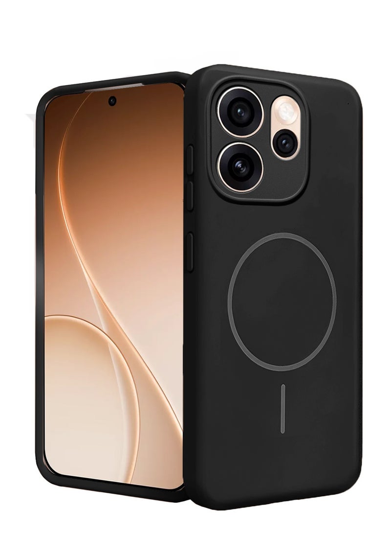 Wtech Oppo Reno15 Pro 5G 2026 Premium Liquid Silicone Compatible With Thin Magsafe Ring Case Cover (MCMPMN) - Black - Image 2